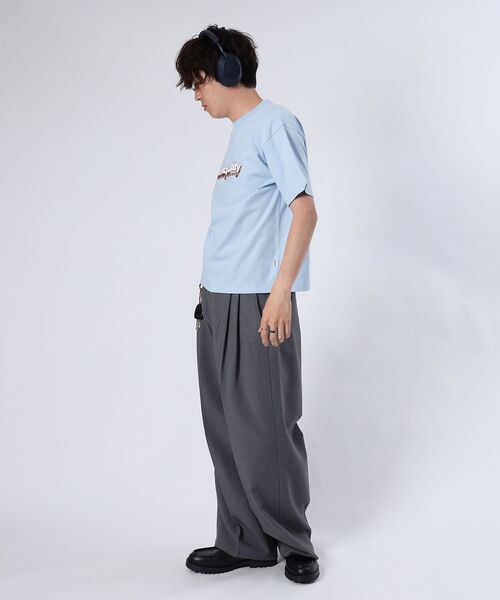 FFEIN(フェイン)の「【FFEIN(フェイン)】立体チェックプリントロゴショート丈Tシャツ/ クルーネック 半袖 刺繍 【短丈】(Tシャツ/カットソー・メンズ・ライトブルー/ホワイト/ブラック/その他1/ネイビー・MEDIUM/SMALL/LARGE)」の6枚目の写真