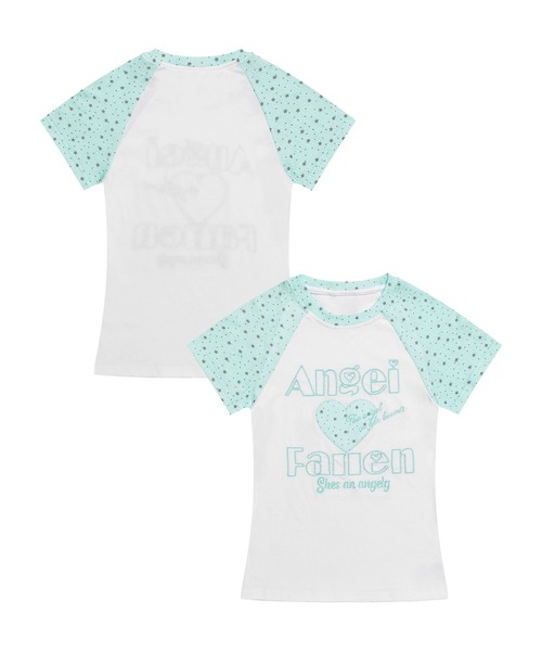 HOOK(フック)の「HOOK for girls パッチ刺繍 ハートロゴ 星柄切替 ラグランTシャツ レディース Y2K ガーリー 半袖 カットソー (SS)(Tシャツ/カットソー・レディース・ピンク/ブルー・FREE)」の10枚目の写真