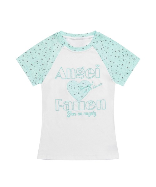 HOOK(フック)の「HOOK for girls パッチ刺繍 ハートロゴ 星柄切替 ラグランTシャツ レディース Y2K ガーリー 半袖 カットソー (SS)(Tシャツ/カットソー・レディース・ピンク/ブルー・FREE)」の12枚目の写真