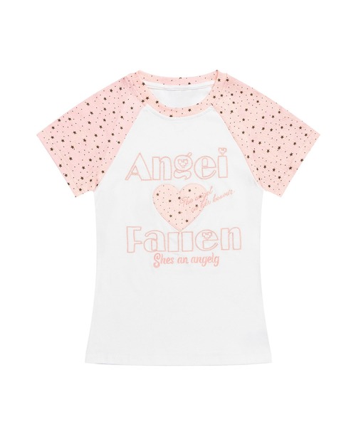 HOOK(フック)の「HOOK for girls パッチ刺繍 ハートロゴ 星柄切替 ラグランTシャツ レディース Y2K ガーリー 半袖 カットソー (SS)(Tシャツ/カットソー・レディース・ピンク/ブルー・FREE)」の14枚目の写真