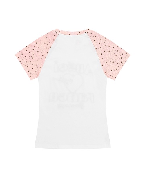 HOOK(フック)の「HOOK for girls パッチ刺繍 ハートロゴ 星柄切替 ラグランTシャツ レディース Y2K ガーリー 半袖 カットソー (SS)(Tシャツ/カットソー・レディース・ピンク/ブルー・FREE)」の15枚目の写真