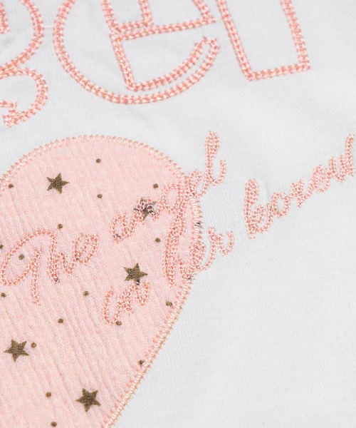 HOOK(フック)の「HOOK for girls パッチ刺繍 ハートロゴ 星柄切替 ラグランTシャツ レディース Y2K ガーリー 半袖 カットソー (SS)(Tシャツ/カットソー・レディース・ピンク/ブルー・FREE)」の19枚目の写真
