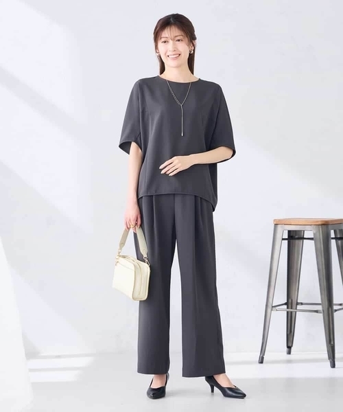 a.v.v(アーヴェヴェ)の「2タックワイドパンツ【セットアップ対応】(その他パンツ・レディース・グレー系その他/チャコールグレー・38/40)」の14枚目の写真