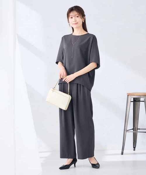 a.v.v(アーヴェヴェ)の「2タックワイドパンツ【セットアップ対応】(その他パンツ・レディース・グレー系その他/チャコールグレー・38/40)」の16枚目の写真