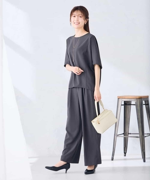 a.v.v(アーヴェヴェ)の「2タックワイドパンツ【セットアップ対応】(その他パンツ・レディース・グレー系その他/チャコールグレー・38/40)」の17枚目の写真