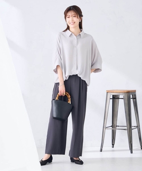 a.v.v(アーヴェヴェ)の「2タックワイドパンツ【セットアップ対応】(その他パンツ・レディース・グレー系その他/チャコールグレー・38/40)」の21枚目の写真