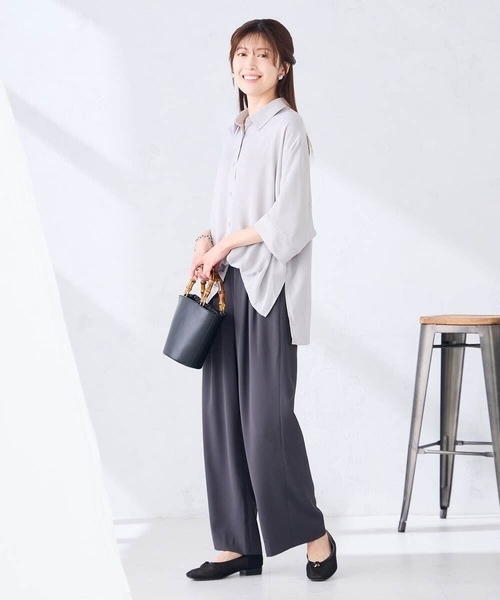 a.v.v(アーヴェヴェ)の「2タックワイドパンツ【セットアップ対応】(その他パンツ・レディース・グレー系その他/チャコールグレー・38/40)」の22枚目の写真