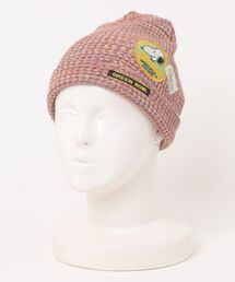 SNOOPY（スヌーピー）の「【日本製】スヌーピー【SNOOPY】 Mix Knit Cap（刺繍ワッペン)（ニットキャップ/ビーニー）」