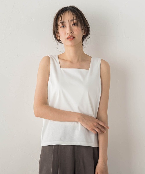 Droite lautreamont(ドロワットロートレアモン)の「2WAYタンク(キャミソール・レディース・ブラック/オフホワイト・M)」の2枚目の写真