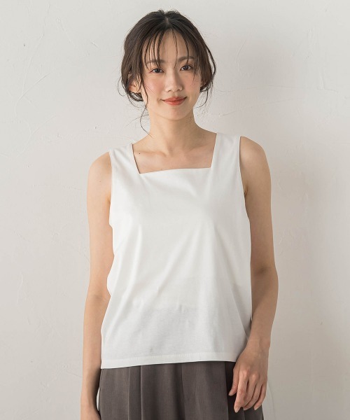 Droite lautreamont(ドロワットロートレアモン)の「2WAYタンク(キャミソール・レディース・ブラック/オフホワイト・M)」の3枚目の写真