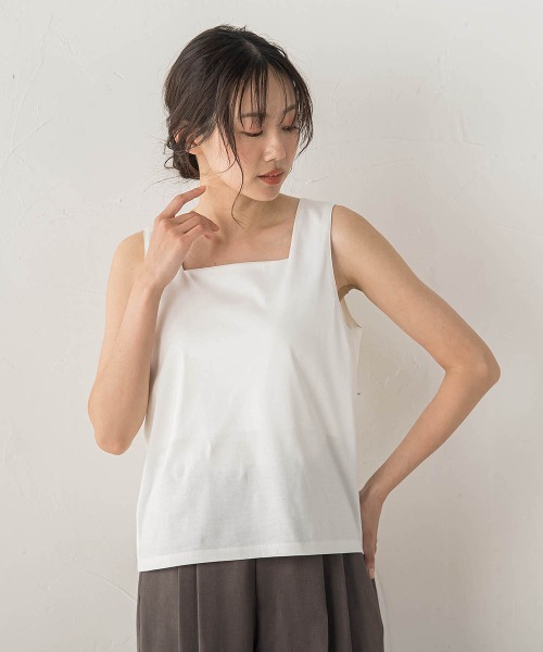 Droite lautreamont(ドロワットロートレアモン)の「2WAYタンク(キャミソール・レディース・ブラック/オフホワイト・M)」の4枚目の写真