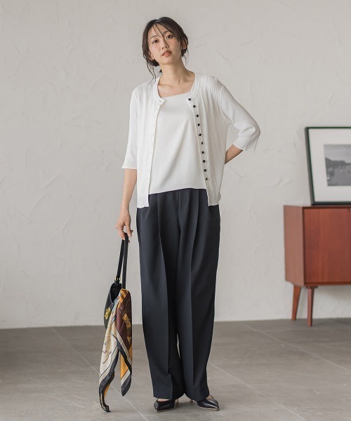 Droite lautreamont(ドロワットロートレアモン)の「2WAYタンク(キャミソール・レディース・ブラック/オフホワイト・M)」の15枚目の写真