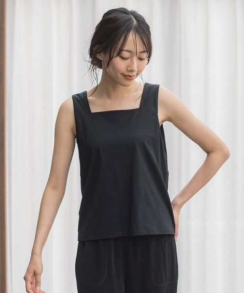 Droite lautreamont(ドロワットロートレアモン)の「2WAYタンク(キャミソール・レディース・ブラック/オフホワイト・M)」の19枚目の写真