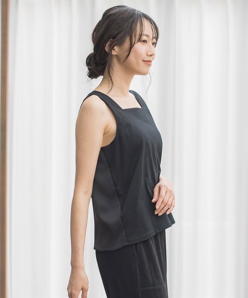 Droite lautreamont(ドロワットロートレアモン)の「2WAYタンク(キャミソール・レディース・ブラック/オフホワイト・M)」の21枚目の写真