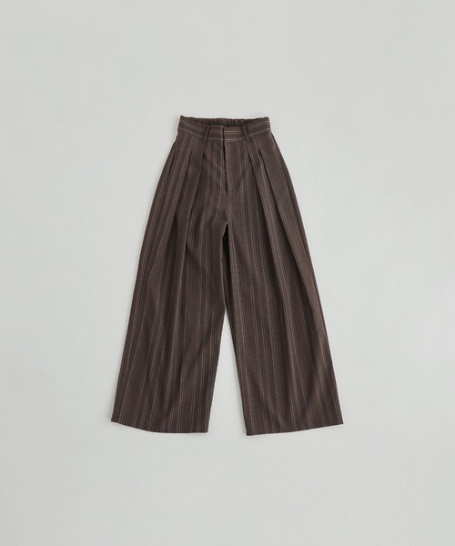 etoll.(エトル)の「リネンタッチストライプワイドパンツ(スラックス・レディース・アイボリー/ブラウン・FREE)」の19枚目の写真