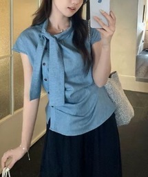 スカーフ付きデザインシャツ
