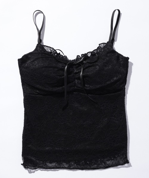 Lace Ladies（レースレディース）の「総レース リボン Vネック カップ付き キャミソール（キャミソール・レディース・アイボリー/ホワイト/ブラック・FREE）」の10枚目の写真