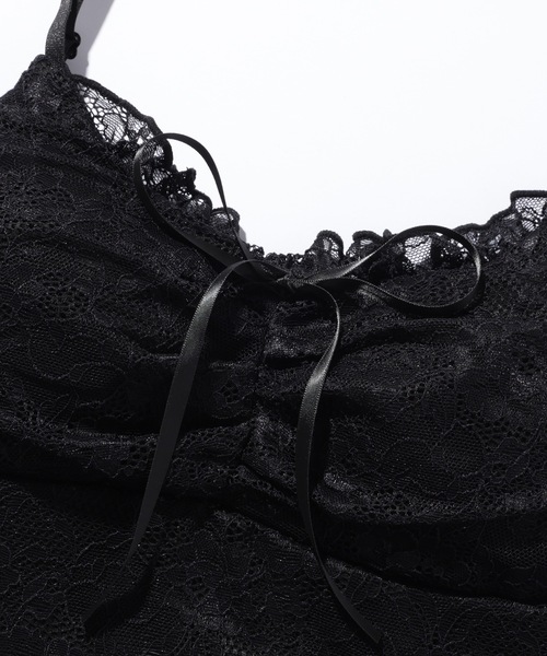 Lace Ladies（レースレディース）の「総レース リボン Vネック カップ付き キャミソール（キャミソール・レディース・アイボリー/ホワイト/ブラック・FREE）」の11枚目の写真