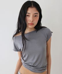 ドレープTシャツ_チャコール