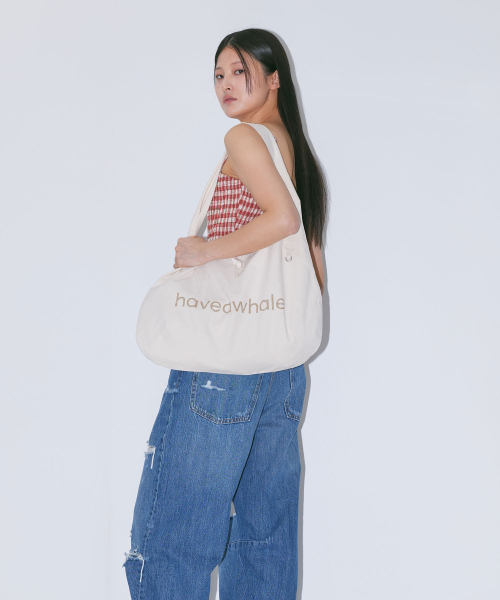 HAVEAWHALE（ハブアホエール）の「cotton eco bag (WH)（ショルダーバッグ・レディース・その他・FREE）」の2枚目の写真