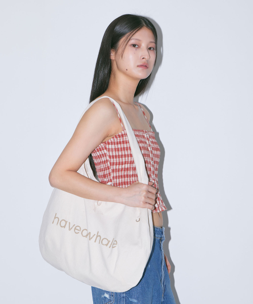 HAVEAWHALE（ハブアホエール）の「cotton eco bag (WH)（ショルダーバッグ・レディース・その他・FREE）」の5枚目の写真