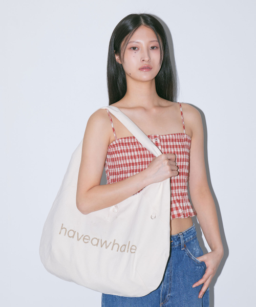 HAVEAWHALE（ハブアホエール）の「cotton eco bag (WH)（ショルダーバッグ・レディース・その他・FREE）」の6枚目の写真