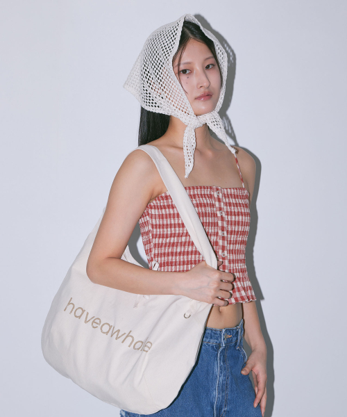 HAVEAWHALE（ハブアホエール）の「cotton eco bag (WH)（ショルダーバッグ・レディース・その他・FREE）」の9枚目の写真