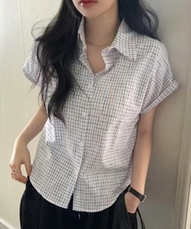Roll up check shirt