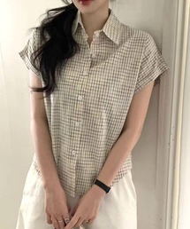 Roll up check shirt