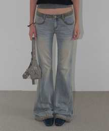 GRADATION BOOTS CUT DENIM PANTS [SKY BLUE]