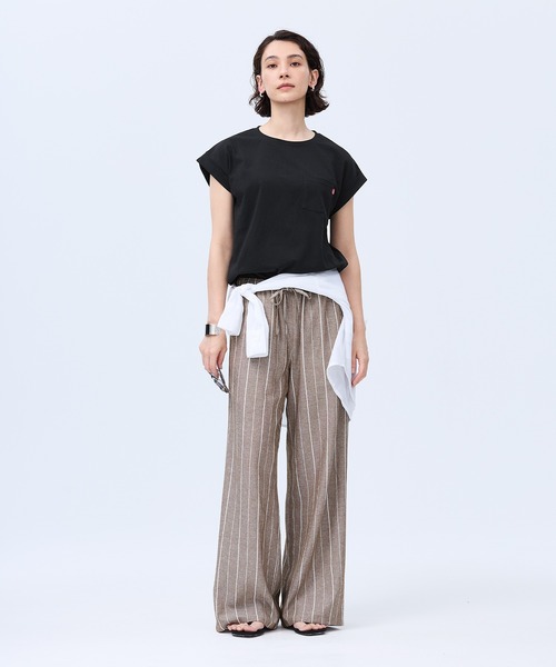 coca(coca)(コカ)の「ピスネームロールアップスリーブTシャツ(Tシャツ/カットソー・レディース・ブラック/ホワイト・L/M/S)」の9枚目の写真