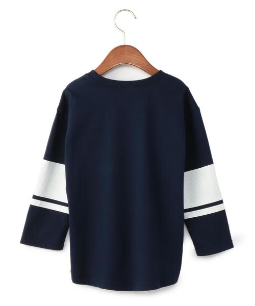 green label relaxing（グリーンレーベルリラクシング）の「【JUNIOR】ソデライン プルオーバー 7L（Tシャツ/カットソー・キッズ・オフホワイト/ネイビー・155/145）」の3枚目の写真