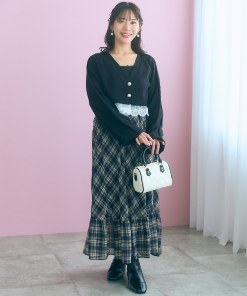 marun(マルン)の「<大きいサイズ>【nanaeさんコラボ】2点セット(カーディガン+ワンピース) marun(ワンピース・レディース・ブラック/ピンクベージュ・5L/4L/3L/LL/L)」の19枚目の写真