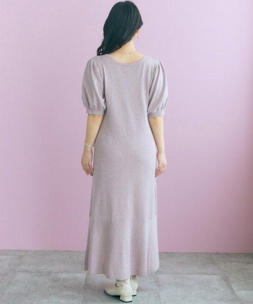 marun(マルン)の「<大きいサイズ>【nanaeさんコラボ】2点セット(カーディガン+ワンピース) marun(ワンピース・レディース・ブラック/ピンクベージュ・5L/4L/3L/LL/L)」の9枚目の写真