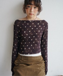 pleatsed print tops / プリーツプリントトップス（Tシャツ/カットソー
