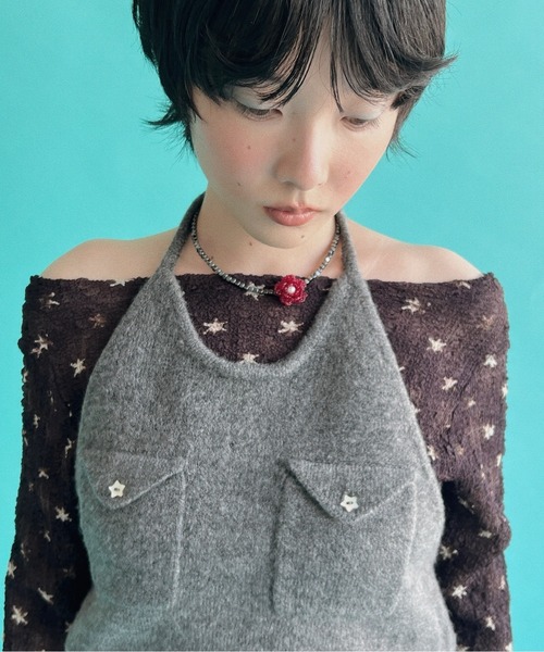 musubore(ムスボレ)の「popcorn shirring gradation top / シャーリングプリントトップス(Tシャツ/カットソー・レディース・ブラウン/パープル/ベージュ・FREE)」の14枚目の写真