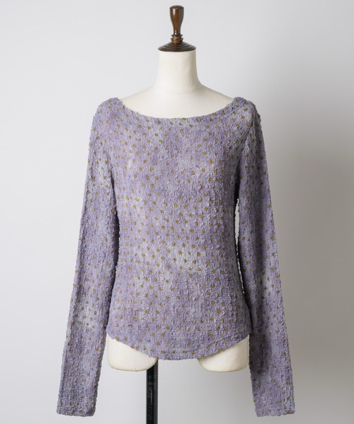 musubore(ムスボレ)の「popcorn shirring gradation top / シャーリングプリントトップス(Tシャツ/カットソー・レディース・ブラウン/パープル/ベージュ・FREE)」の16枚目の写真
