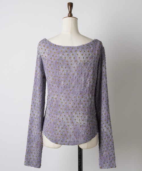musubore(ムスボレ)の「popcorn shirring gradation top / シャーリングプリントトップス(Tシャツ/カットソー・レディース・ブラウン/パープル/ベージュ・FREE)」の18枚目の写真