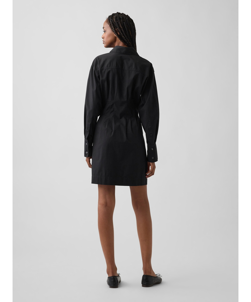 GAP(ギャップ)の「オーガニックコットン プリーツ ミニシャツワンピース(ワンピース・レディース・ブラック/ベージュ・XS/M/S/XXS/L)」の4枚目の写真