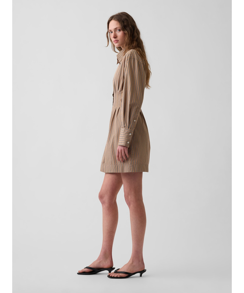 GAP(ギャップ)の「オーガニックコットン プリーツ ミニシャツワンピース(ワンピース・レディース・ブラック/ベージュ・XS/M/S/XXS/L)」の5枚目の写真