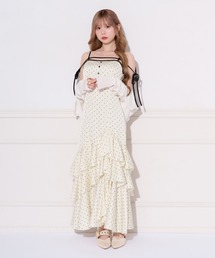 Check chiffon mermaid onepiece(eme11019)（ワンピース）｜M me eme