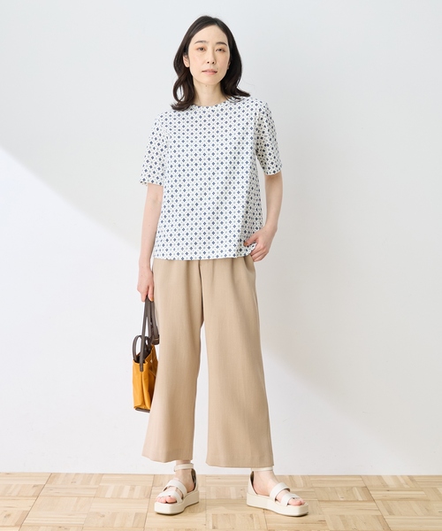 DECOY SINCE 1981(デコイシンスイチキュウハチイチ)の「【ひやさらコットン】総柄プリントTシャツ【綿100%・接触冷感・UVカット】(Tシャツ/カットソー・レディース・オレンジ/イエロー/ネイビー・M/L/LL/3L/4L)」の14枚目の写真