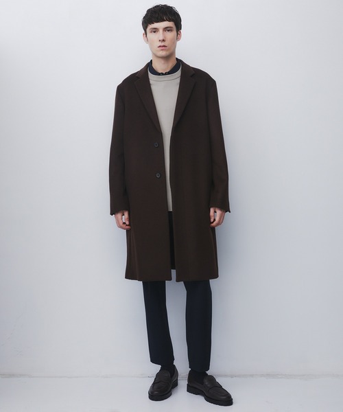 UNITED TOKYO（ユナイテッドトウキョウ）の「【ZOZO先行販売】日本製極上素材 CASHMERE SINGLE CHESTER COAT　｜日本製/カシミヤ/新作/オフィスカジュアル/通勤/ビジネス（チェスターコート・メンズ・ブラック/ブラウン/ダークグレー・2/1/3）」の10枚目の写真