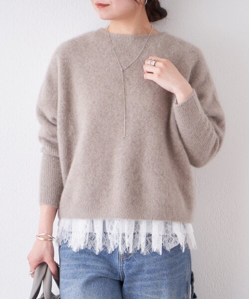 BEARDSLEY(ビアズリー)の「《ZOZO先行予約開始》FOXウール後ろ釦ニット(ニット/セーター・レディース・モカ/ブラック/ピンク・FREE)」の3枚目の写真