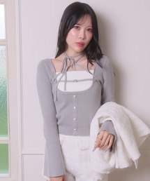 LIPSERVICE | バイカラーコルセットニットトップス(Tシャツ/カットソー)