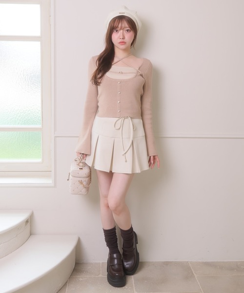 LIPSERVICE(リップサービス)の「バイカラーコルセットニットトップス(Tシャツ/カットソー・レディース・ブラック/グレー/ベージュ/アイボリー・FREE)」の16枚目の写真