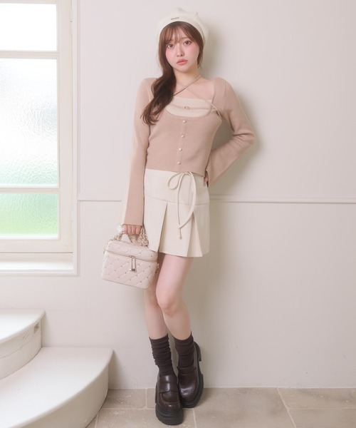 LIPSERVICE(リップサービス)の「バイカラーコルセットニットトップス(Tシャツ/カットソー・レディース・ブラック/グレー/ベージュ/アイボリー・FREE)」の19枚目の写真