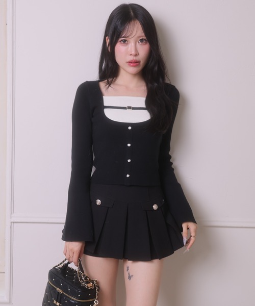 LIPSERVICE(リップサービス)の「バイカラーコルセットニットトップス(Tシャツ/カットソー・レディース・ブラック/グレー/ベージュ/アイボリー・FREE)」の21枚目の写真