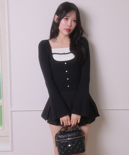 LIPSERVICE(リップサービス)の「バイカラーコルセットニットトップス(Tシャツ/カットソー・レディース・ブラック/グレー/ベージュ/アイボリー・FREE)」の22枚目の写真