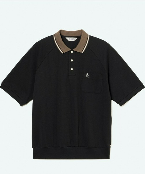 penguin BY MUNSINGWEAR（ペンギン バイ マンシングウェア）の「penguin BY MUNSINGWEAR/ペンギン バイ マンシングウェア　1960's リブトリムラインポロシャツ ゴルフウェア（ポロシャツ・メンズ・ブラック/ネイビー/ホワイト・M/XL）」の2枚目の写真